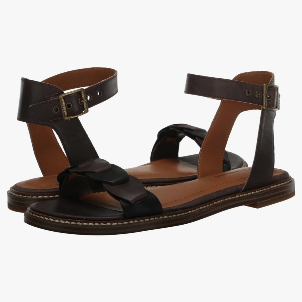 NEW LUCKY BRAND | $79 Kyndall Two-Toned Leather Sandals - Picture 2 of 8